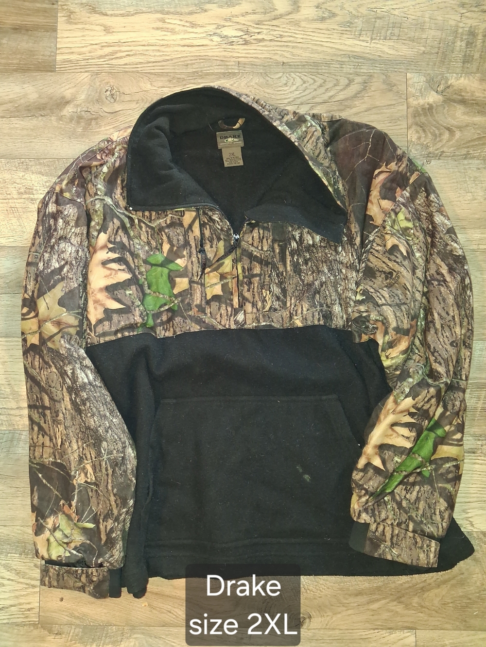 Drake camo quarter-zip pullover - Black, Brown & Green
